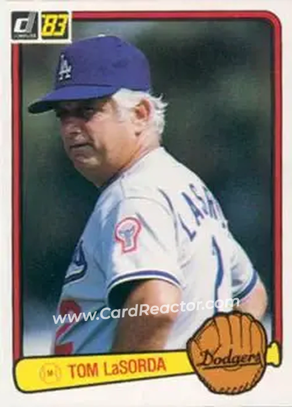 1983 Donruss #136 - Tom Lasorda - Los Angeles Dodgers - Front