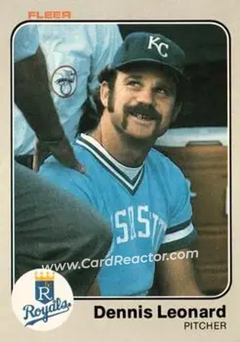 1983 Fleer #116 - Dennis Leonard - Kansas City Royals - Front