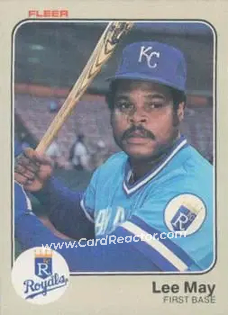 1983 Fleer #118 - Lee May - Kansas City Royals - Front