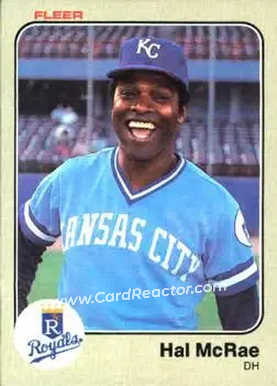 1983 Fleer #119 - Hal McRae - Kansas City Royals - Front 1983 Fleer #119 - Hal McRae - Kansas City Royals - Front