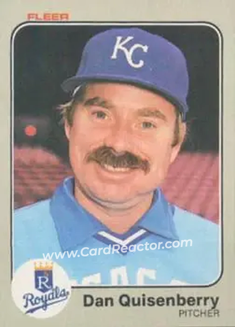 1983 Fleer #122 - Dan Quisenberry - Kansas City Royals - Front 1983 Fleer #122 - Dan Quisenberry - Kansas City Royals - Front