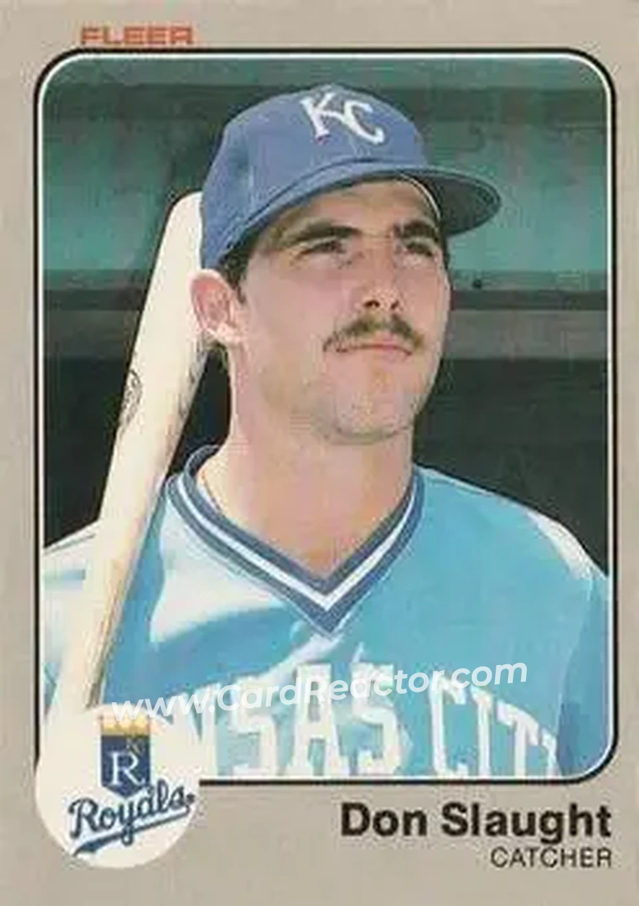 1983 Fleer #123 - Don Slaught - Kansas City Royals - Front