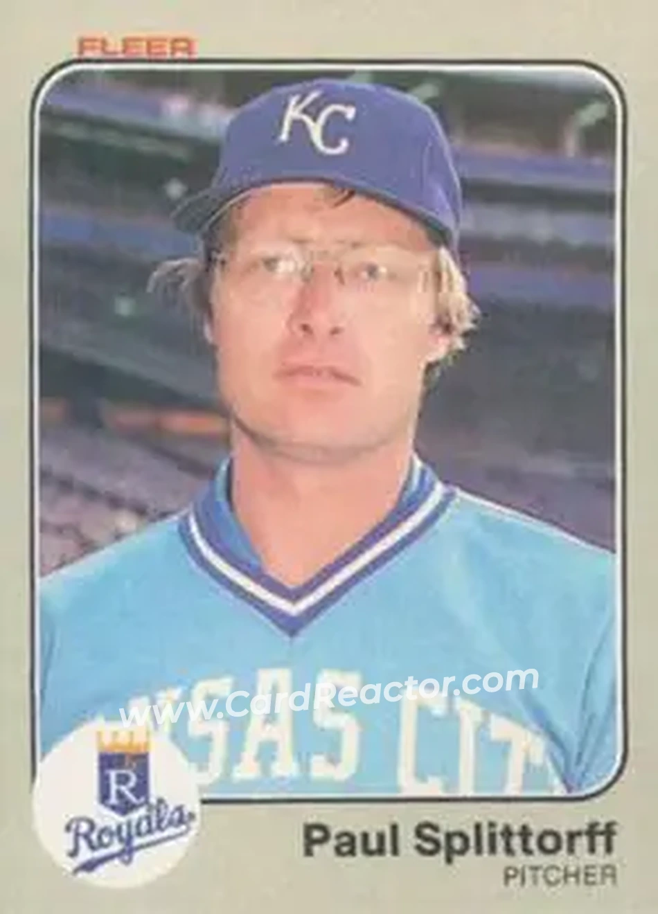 1983 Fleer #124 - Paul Splittorff - Kansas City Royals - Front