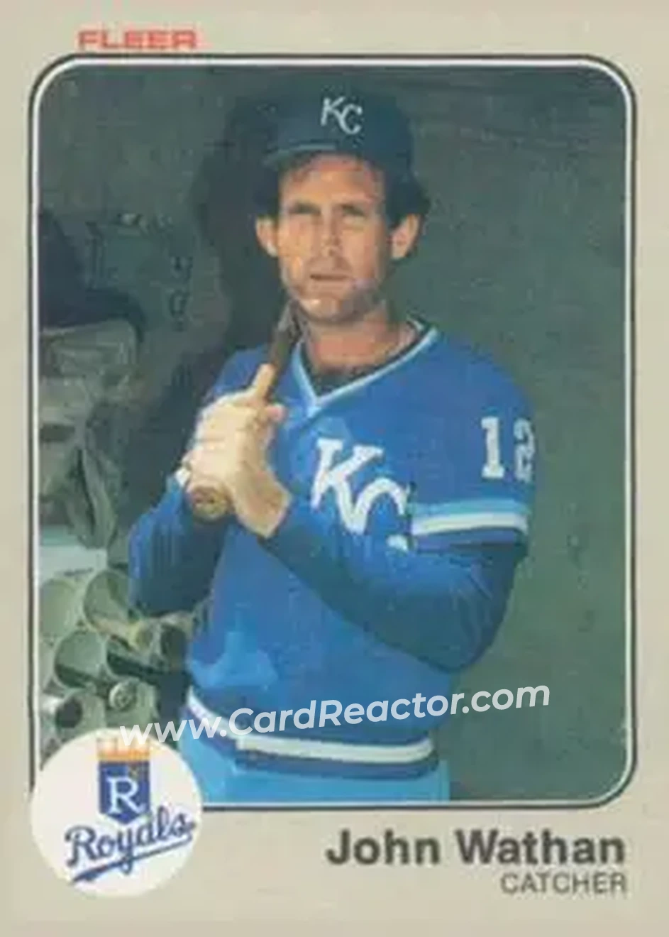1983 Fleer #126 - John Wathan - Kansas City Royals - Front