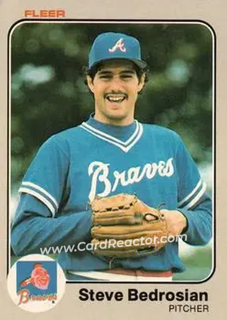 1983 Fleer #129 - Steve Bedrosian - Atlanta Braves - Front