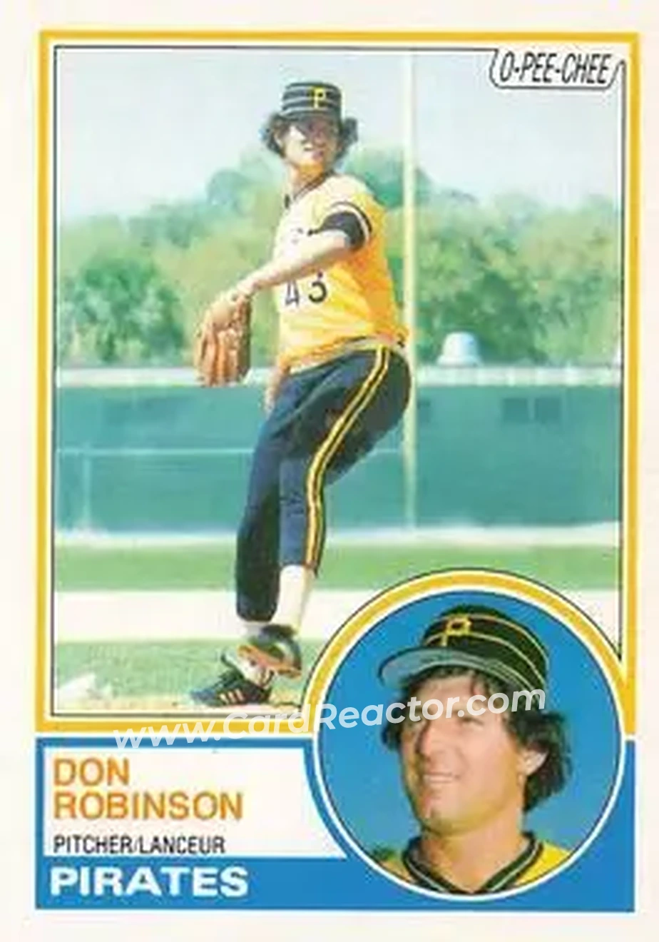 1983 O-Pee-Chee #44 - Don Robinson - Pittsburgh Pirates - Front