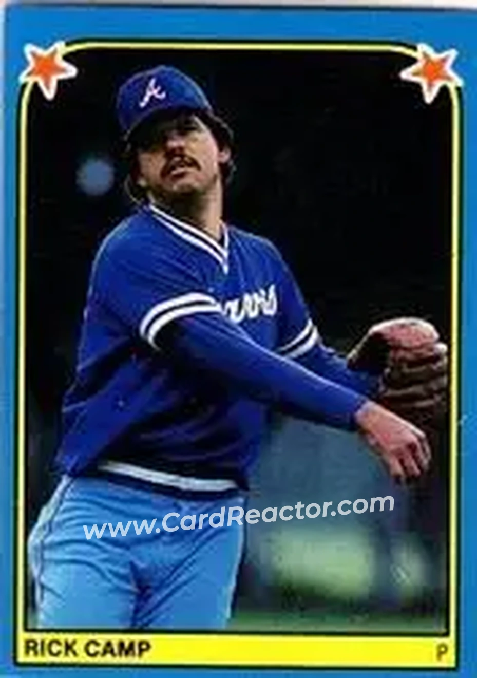 1983 Fleer Star Stickers #82 - Rick Camp - Atlanta Braves - Front 1983 Fleer Star Stickers #82 - Rick Camp - Atlanta Braves - Front