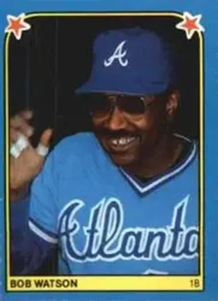 1983 Fleer Star Stickers #83 - Bob Watson - Atlanta Braves