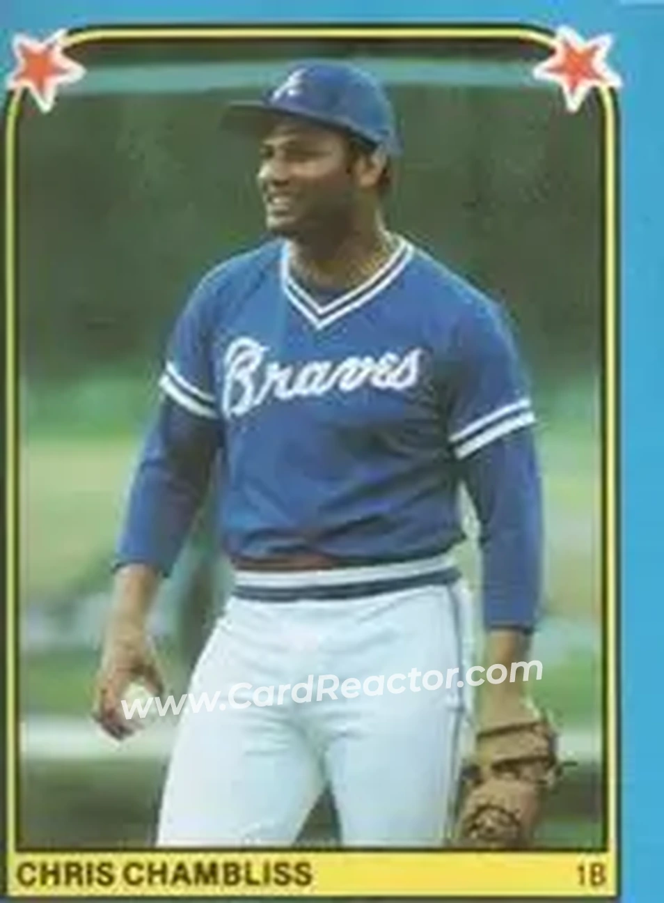 1983 Fleer Star Stickers #86 - Chris Chambliss - Atlanta Braves - Front
