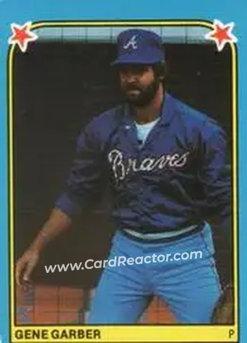 1983 Fleer Star Stickers #87 - Gene Garber - Atlanta Braves - Front