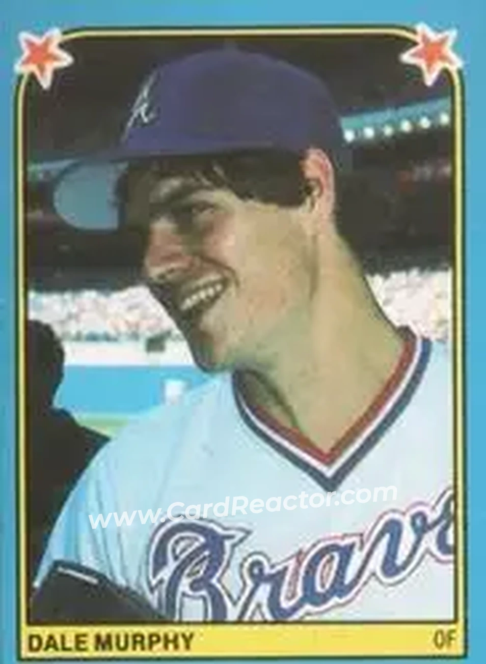 1983 Fleer Star Stickers #90 - Dale Murphy - Atlanta Braves - Front