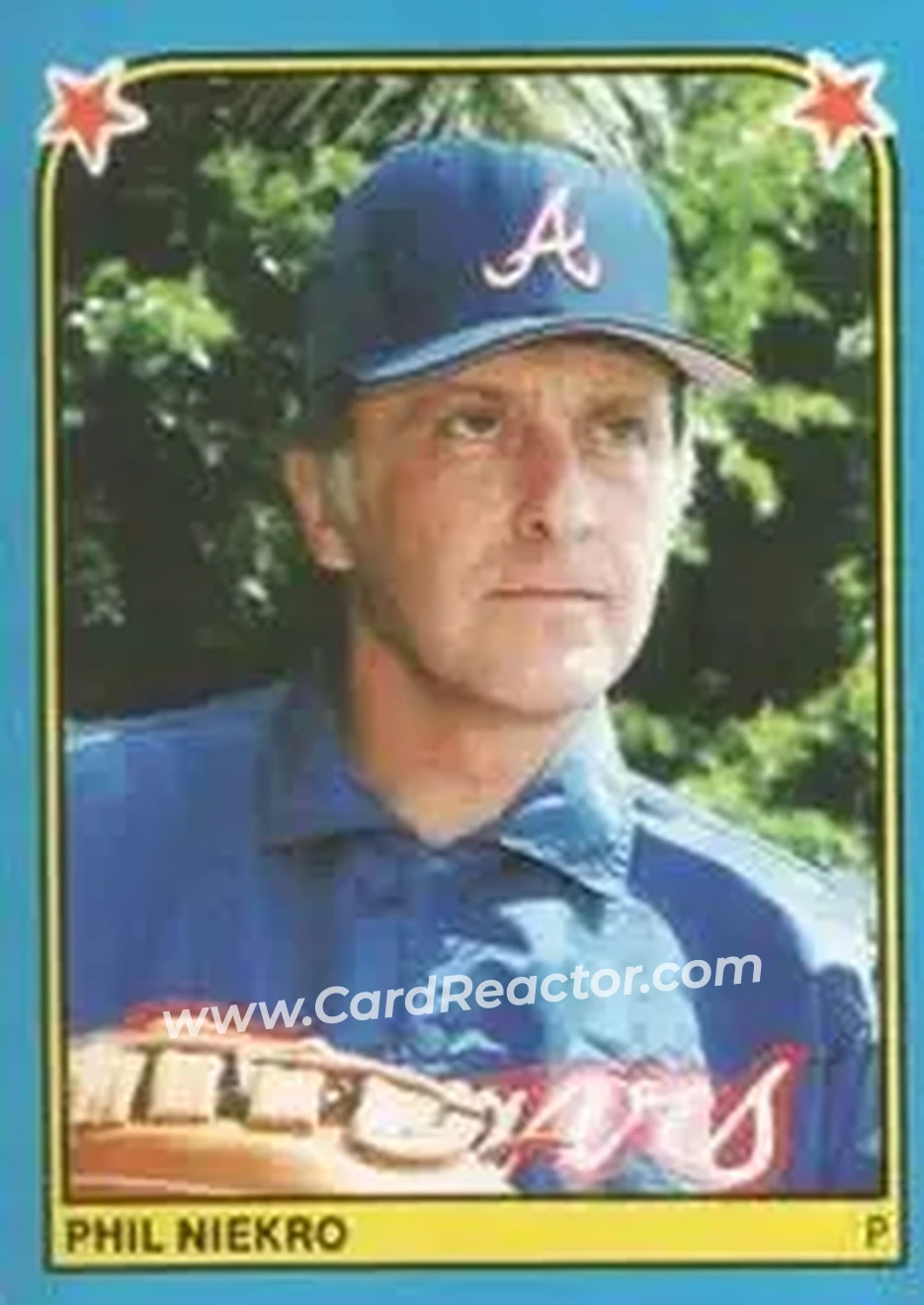 1983 Fleer Star Stickers #91 - Phil Niekro - Atlanta Braves - Front