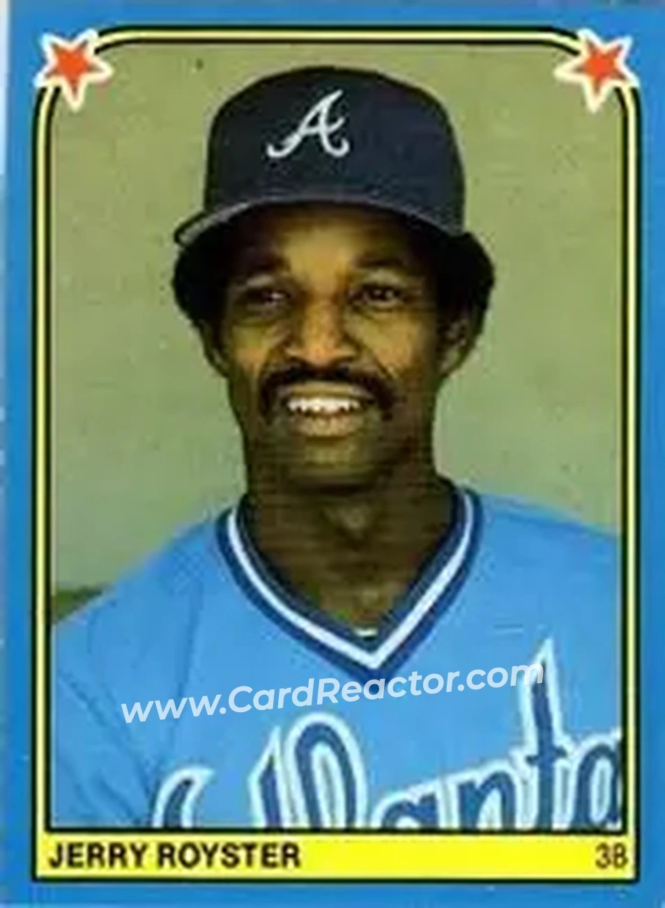 1983 Fleer Star Stickers #92 - Jerry Royster - Atlanta Braves - Front 1983 Fleer Star Stickers #92 - Jerry Royster - Atlanta Braves - Front
