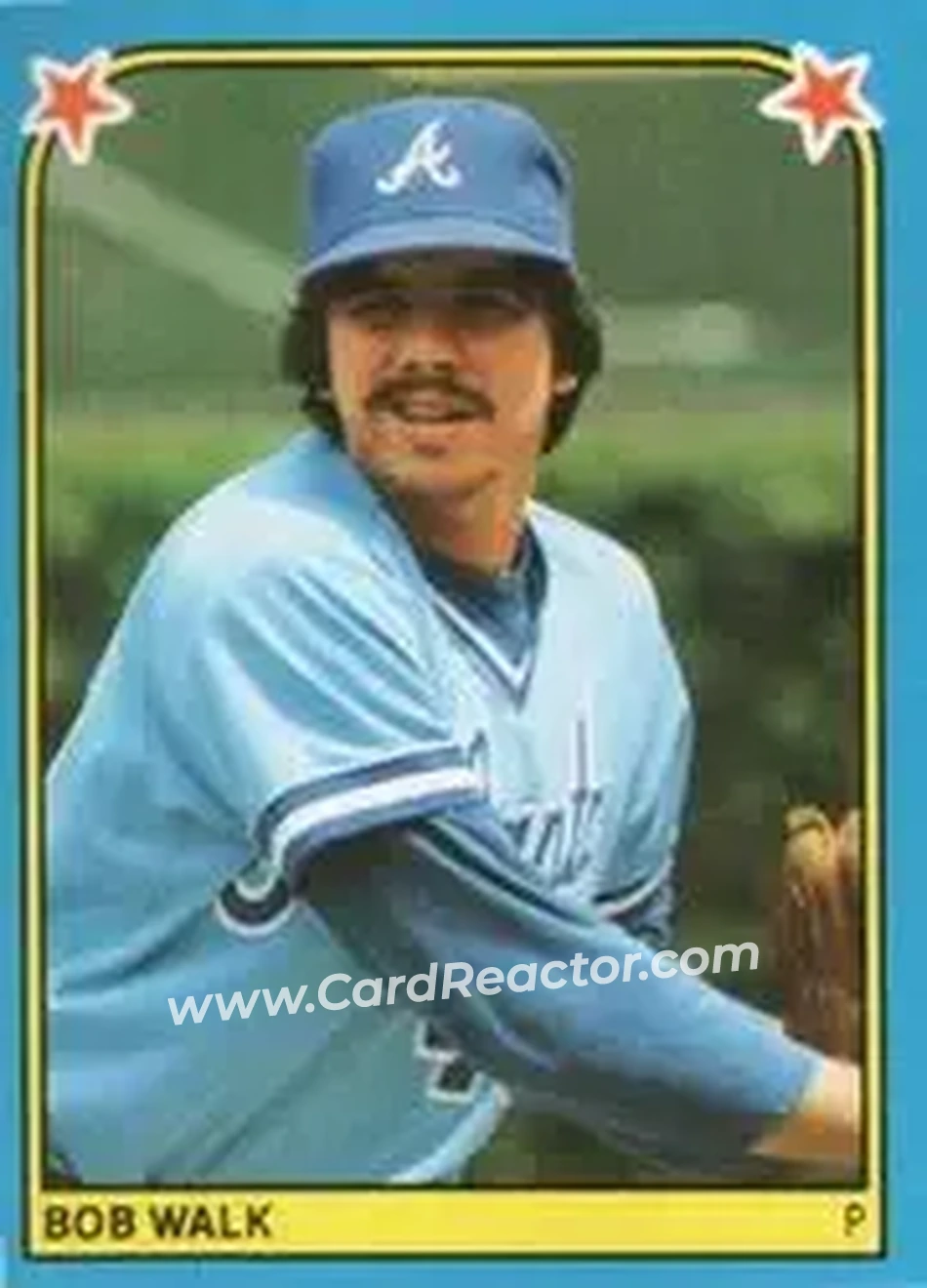 1983 Fleer Star Stickers #93 - Bob Walk - Atlanta Braves - Front 1983 Fleer Star Stickers #93 - Bob Walk - Atlanta Braves - Front
