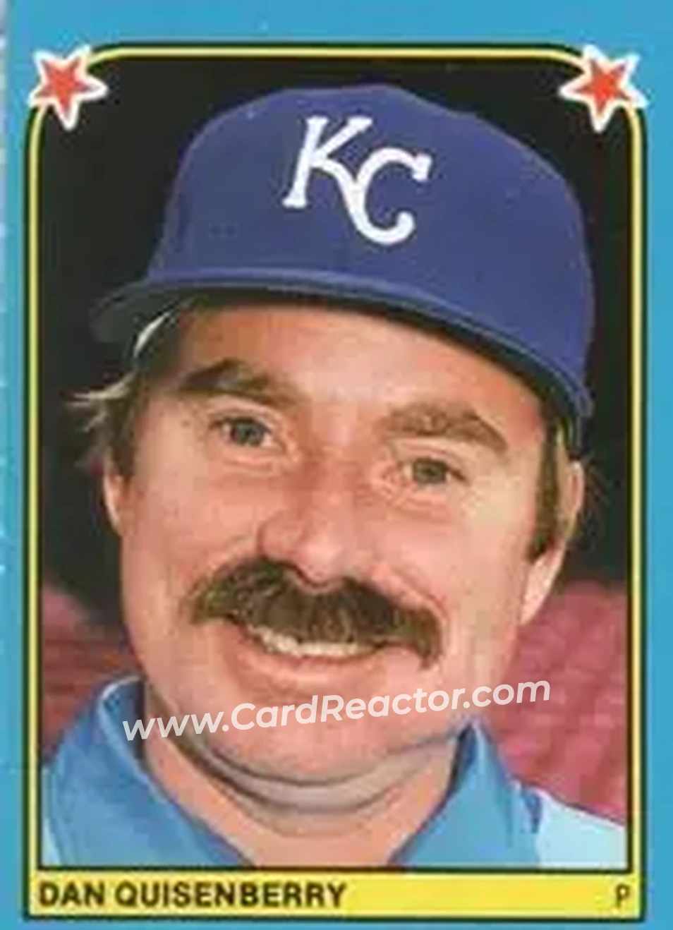 1983 Fleer Star Stickers #100 - Dan Quisenberry - Kansas City Royals - Front