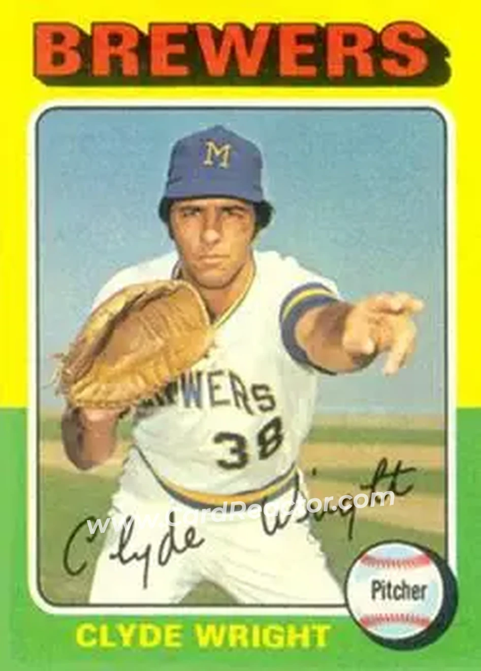 1975 Topps #408 - Clyde Wright - Milwaukee Brewers - Front 1975 Topps #408 - Clyde Wright - Milwaukee Brewers - Front