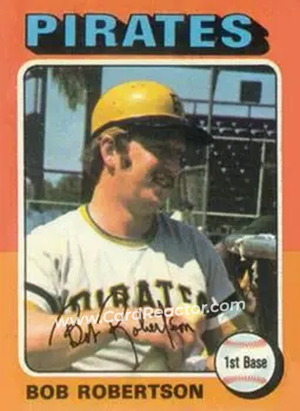1975 Topps #409 - Bob Robertson - Pittsburgh Pirates - Front 1975 Topps #409 - Bob Robertson - Pittsburgh Pirates - Front