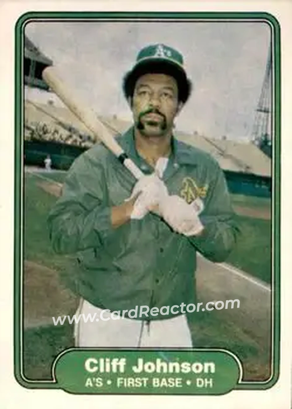 1982 Fleer #93 - Cliff Johnson - Oakland Athletics - Front 1982 Fleer #93 - Cliff Johnson - Oakland Athletics - Front