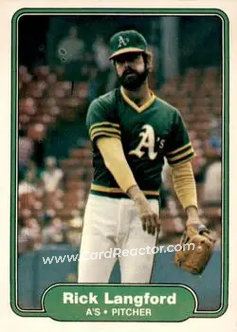 1982 Fleer #98 - Rick Langford - Oakland Athletics - Front