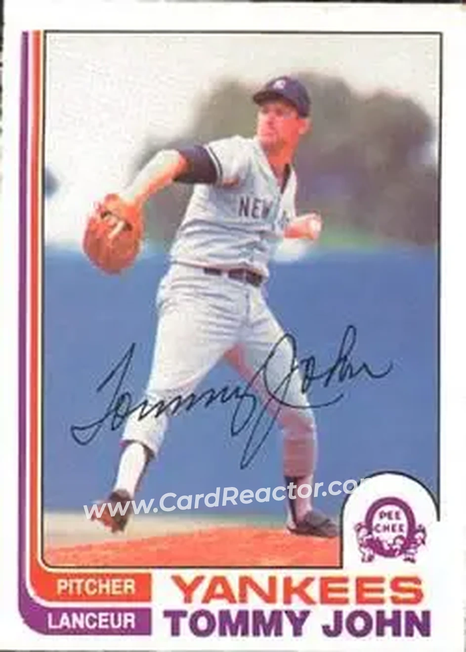 1982 O-Pee-Chee #75 - Tommy John - New York Yankees - Front