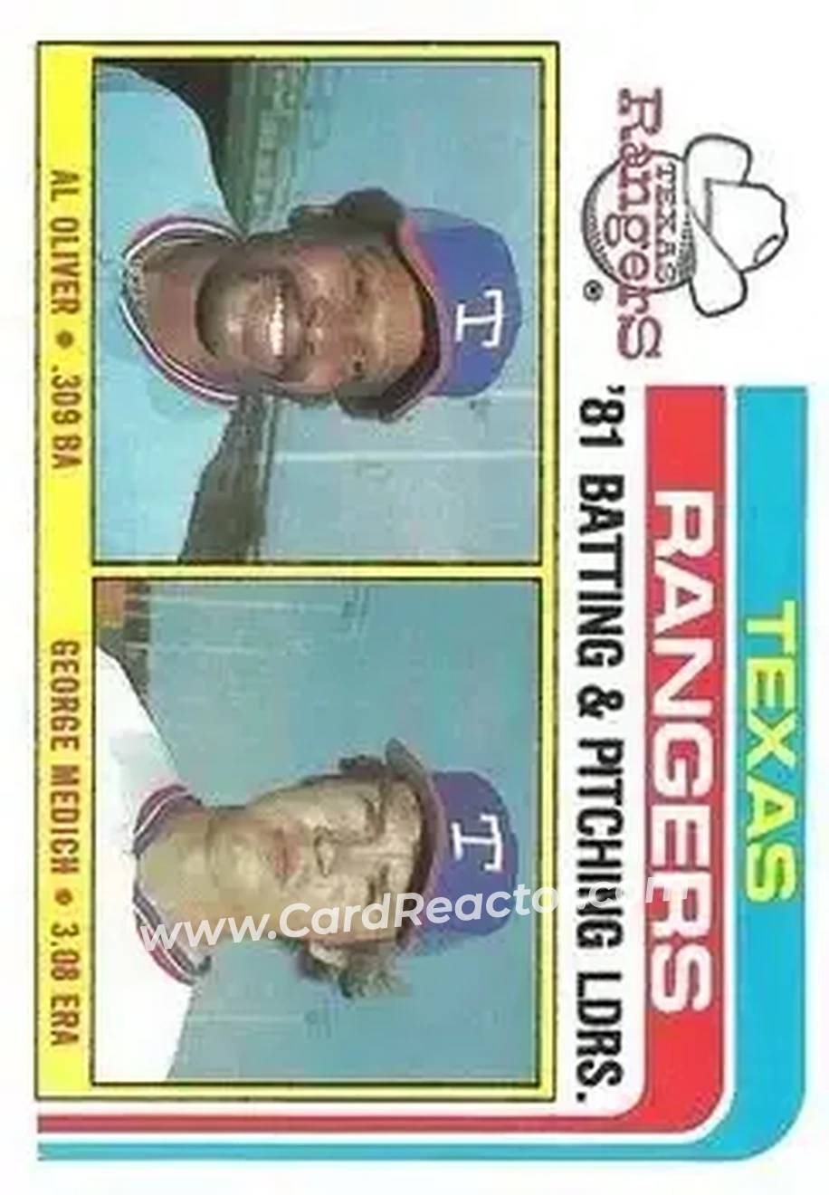 1982 Topps #36 - Card #36 - Texas Rangers - Front