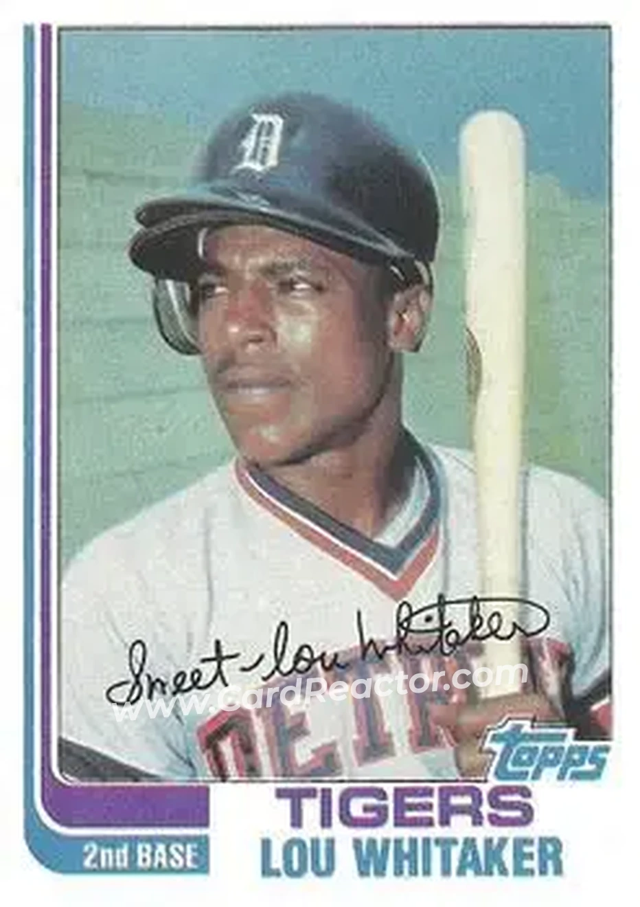 1982 Topps #39 - Lou Whitaker - Detroit Tigers - Front