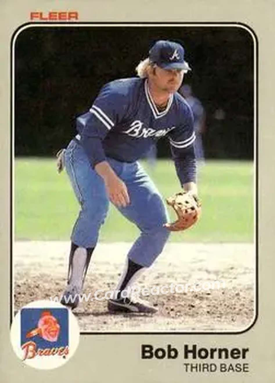 1983 Fleer #138 - Bob Horner - Atlanta Braves - Front 1983 Fleer #138 - Bob Horner - Atlanta Braves - Front