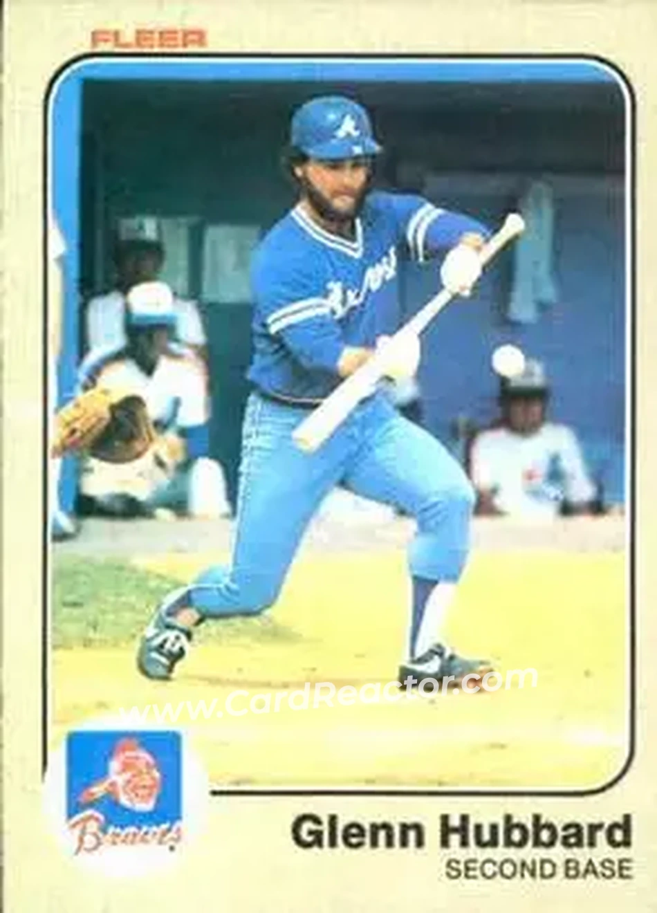 1983 Fleer #139 - Glenn Hubbard - Atlanta Braves - Front