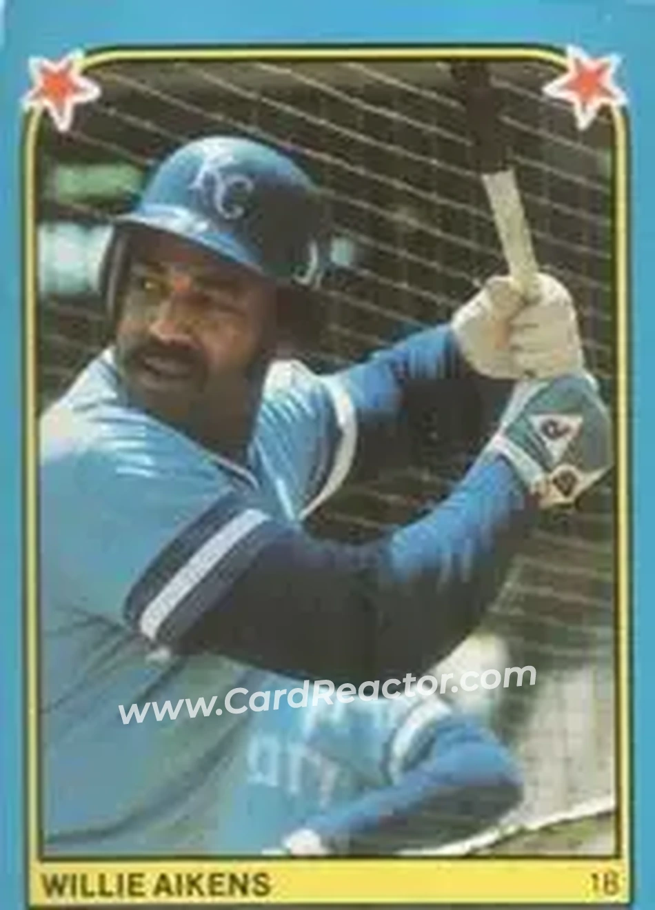 1983 Fleer Star Stickers #101 - Willie Aikens - Kansas City Royals - Front