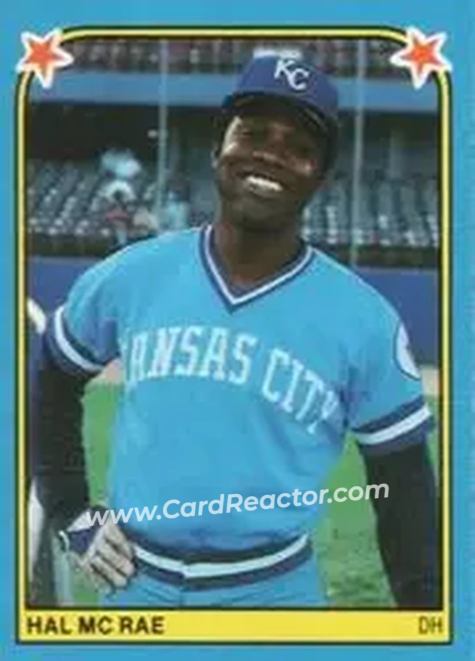 1983 Fleer Star Stickers #102 - Hal McRae - Kansas City Royals - Front