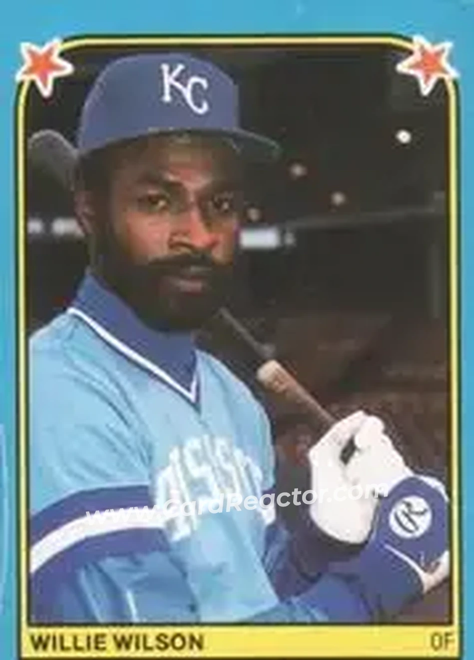 1983 Fleer Star Stickers #104 - Willie Wilson - Kansas City Royals - Front 1983 Fleer Star Stickers #104 - Willie Wilson - Kansas City Royals - Front