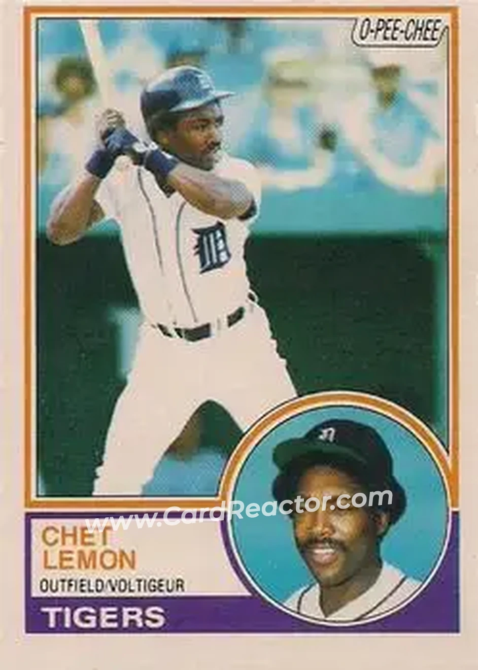 1983 O-Pee-Chee #53 - Chet Lemon - Detroit Tigers - Front