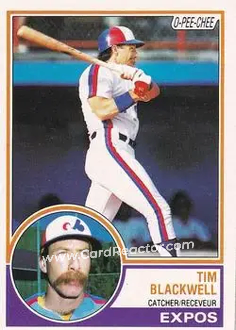 1983 O-Pee-Chee #57 - Tim Blackwell - Montreal Expos - Front