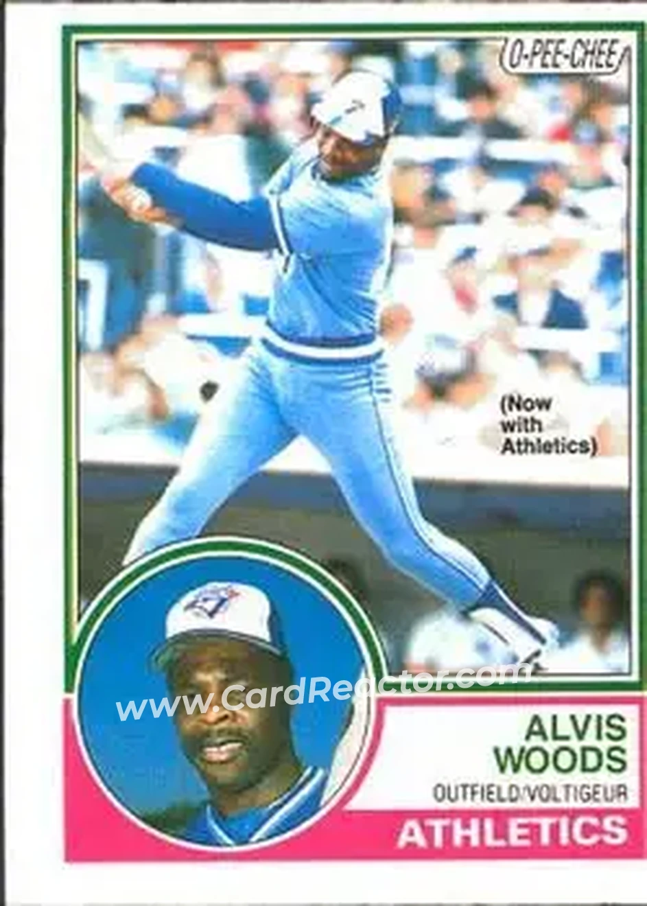 1983 O-Pee-Chee #59 - Alvis Woods - Oakland Athletics - Front