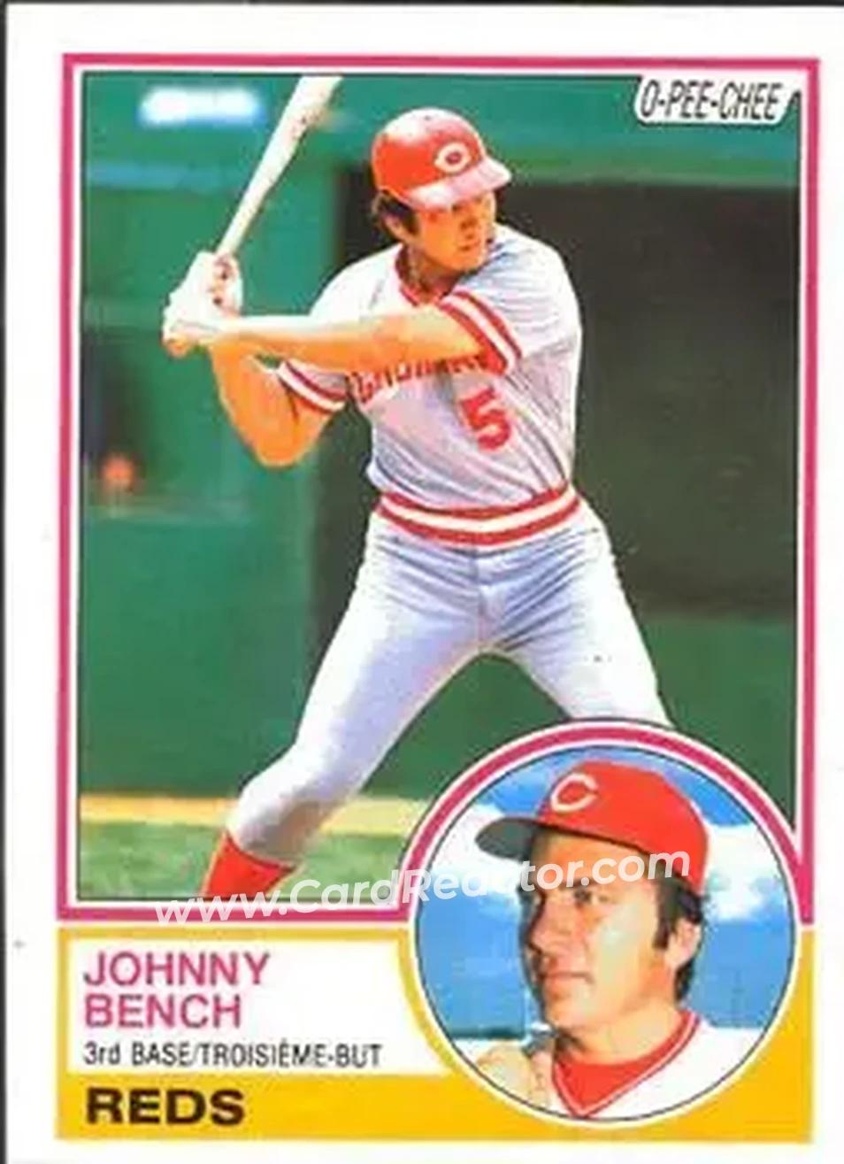 1983 O-Pee-Chee #60 - Johnny Bench - Cincinnati Reds - Front