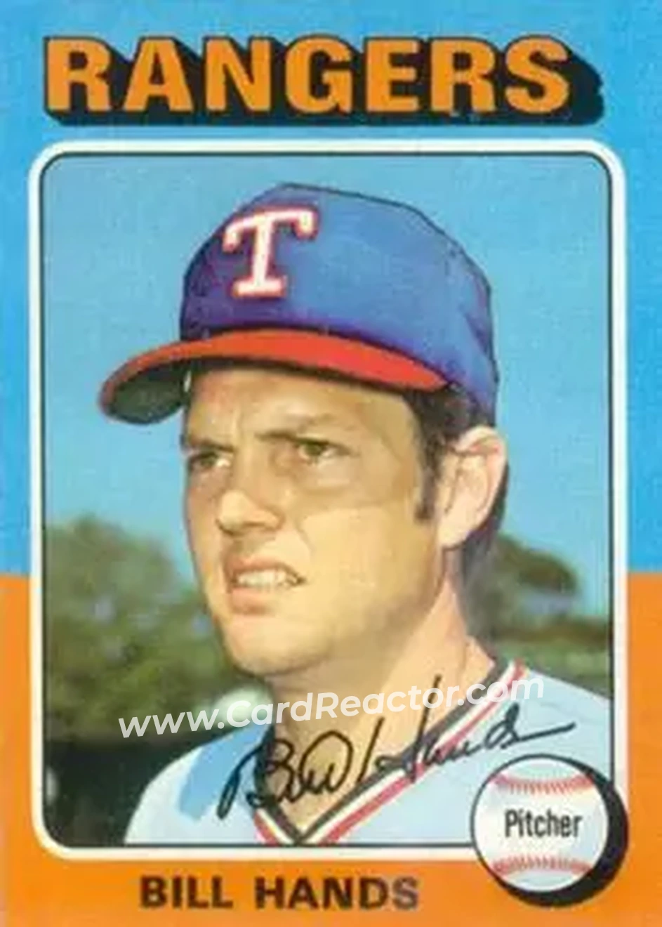 1975 Topps #412 - Bill Hands - Texas Rangers - Front
