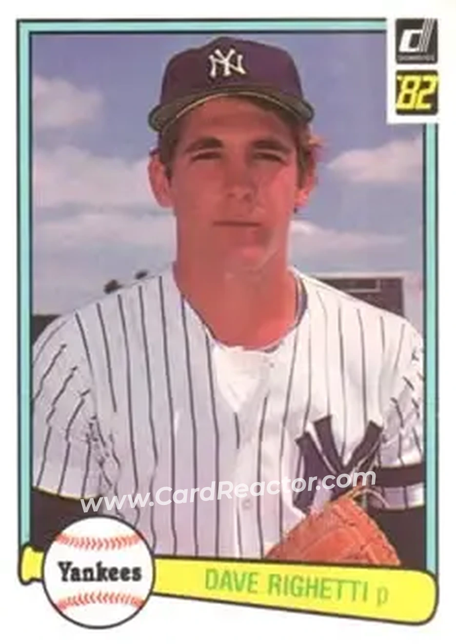 1982 Donruss #73 - Dave Righetti - New York Yankees - Front