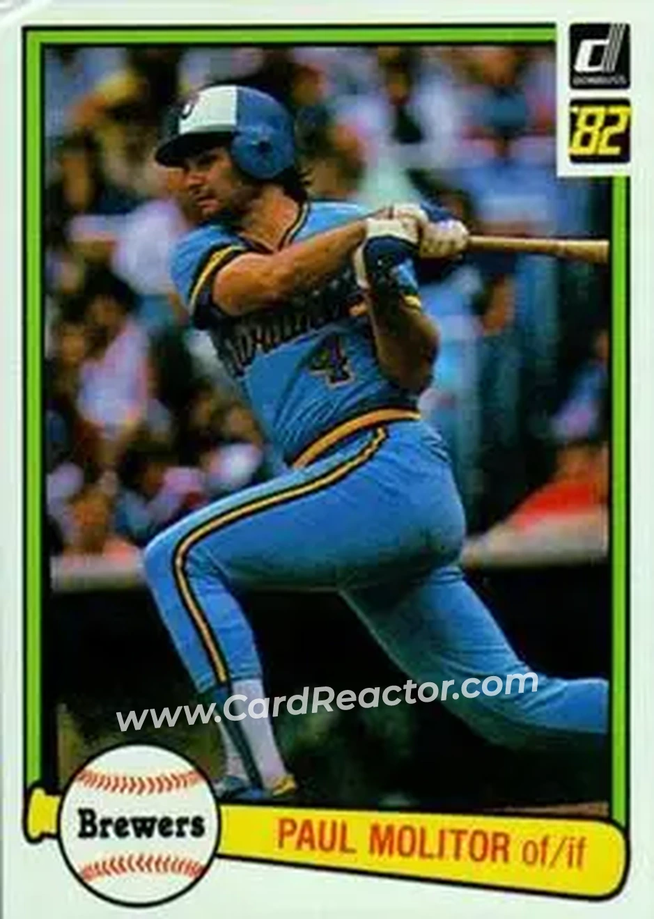 1982 Donruss #78 - Paul Molitor - Milwaukee Brewers - Front