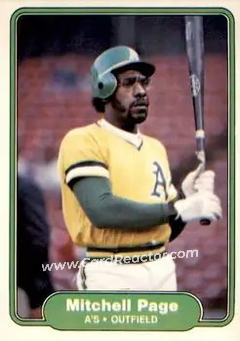 1982 Fleer #105 - Mitchell Page - Oakland Athletics - Front 1982 Fleer #105 - Mitchell Page - Oakland Athletics - Front