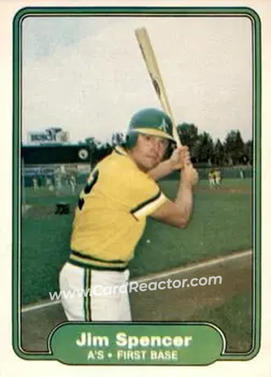 1982 Fleer #107 - Jim Spencer - Oakland Athletics - Front