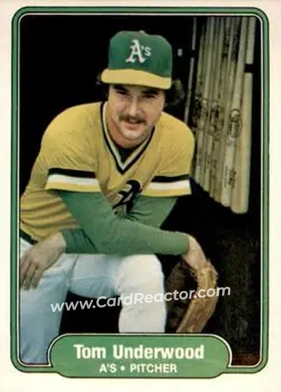 1982 Fleer #109 - Tom Underwood - Oakland Athletics - Front