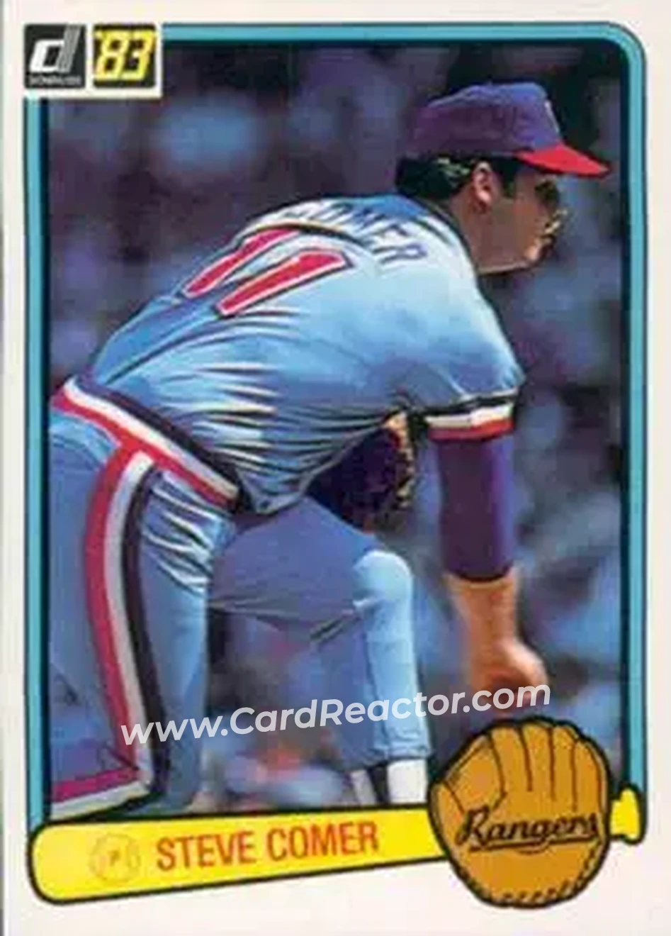 1983 Donruss #163 - Steve Comer - Texas Rangers - Front