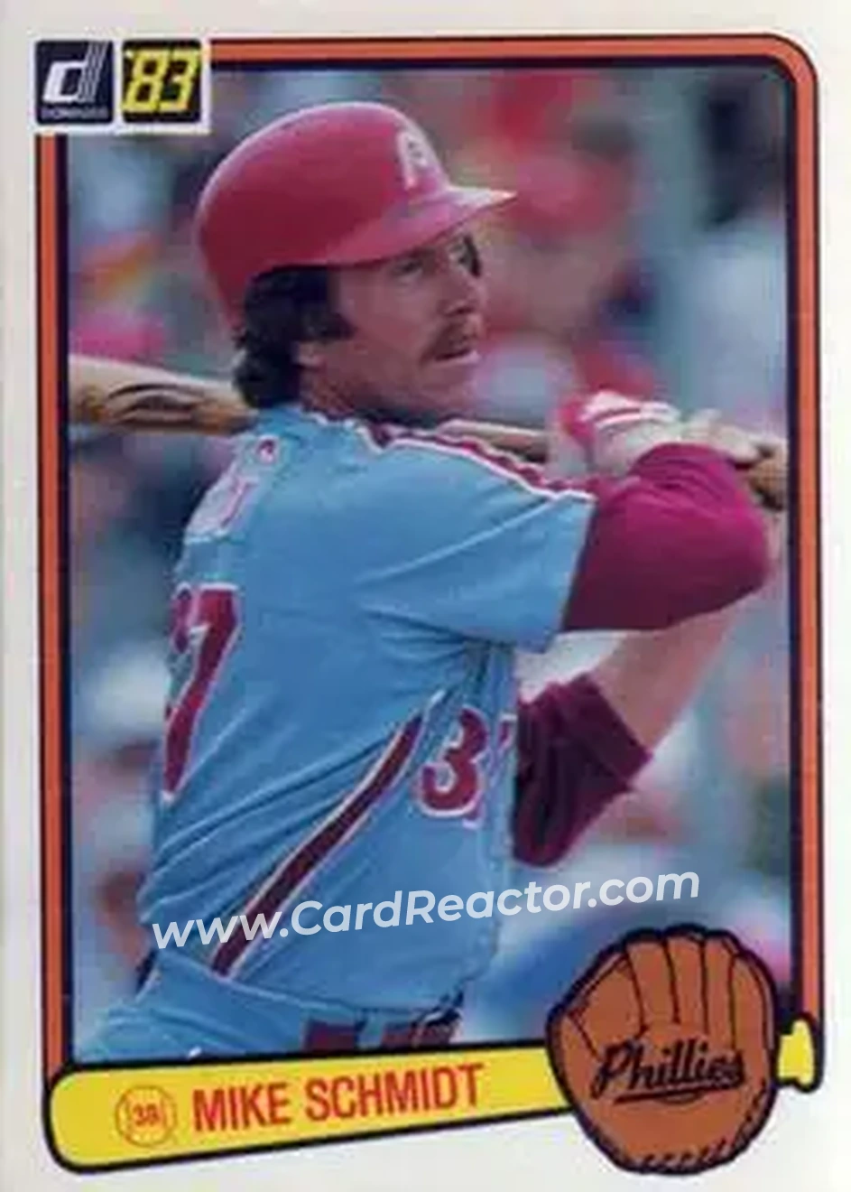 1983 Donruss #168 - Mike Schmidt - Philadelphia Phillies - Front 1983 Donruss #168 - Mike Schmidt - Philadelphia Phillies - Front