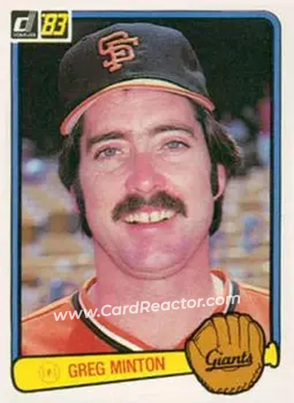 1983 Donruss #186 - Greg Minton - San Francisco Giants - Front 1983 Donruss #186 - Greg Minton - San Francisco Giants - Front