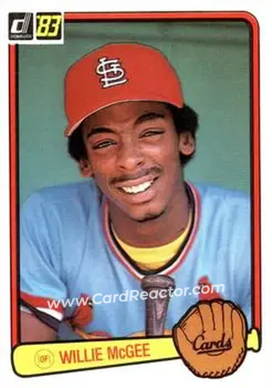 1983 Donruss #190 - Willie McGee - St. Louis Cardinals - Front