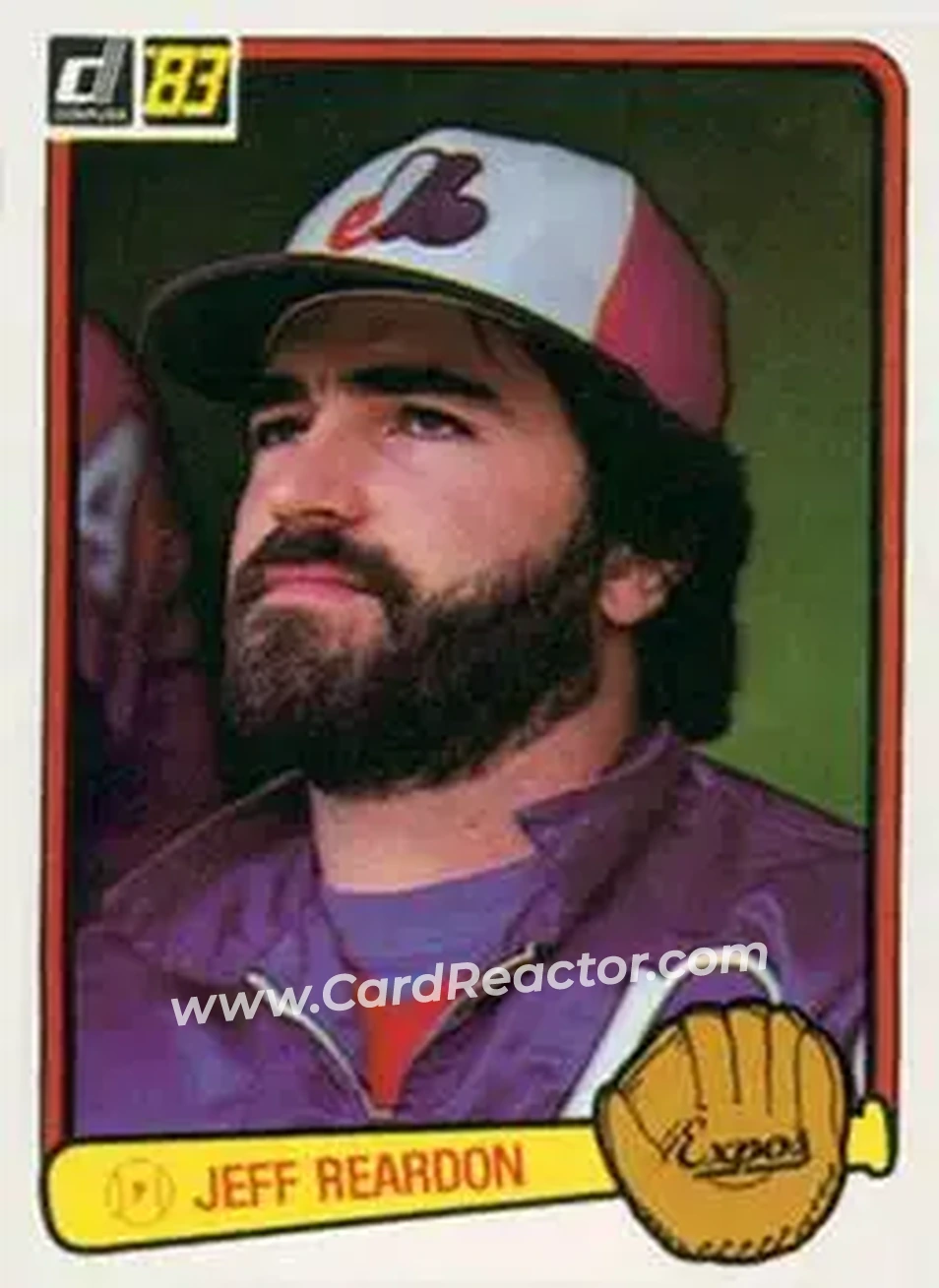 1983 Donruss #194 - Jeff Reardon - Montreal Expos - Front 1983 Donruss #194 - Jeff Reardon - Montreal Expos - Front