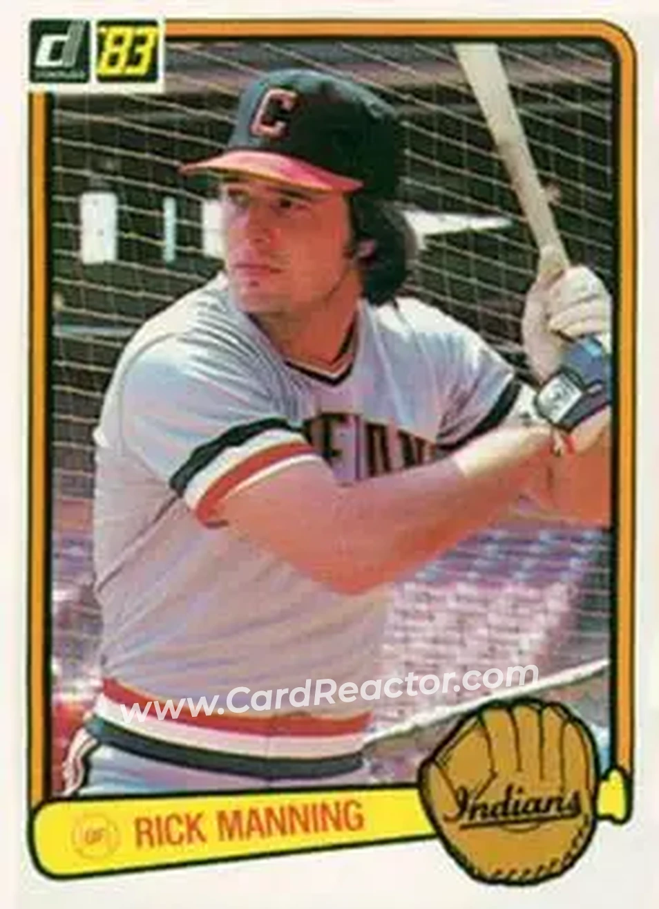1983 Donruss #198 - Rick Manning - Cleveland Indians - Front