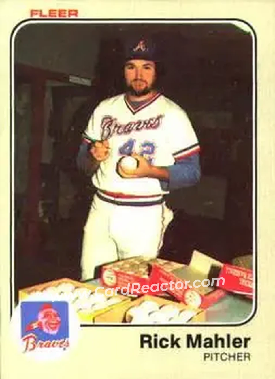 1983 Fleer #141 - Rick Mahler - Atlanta Braves - Front 1983 Fleer #141 - Rick Mahler - Atlanta Braves - Front