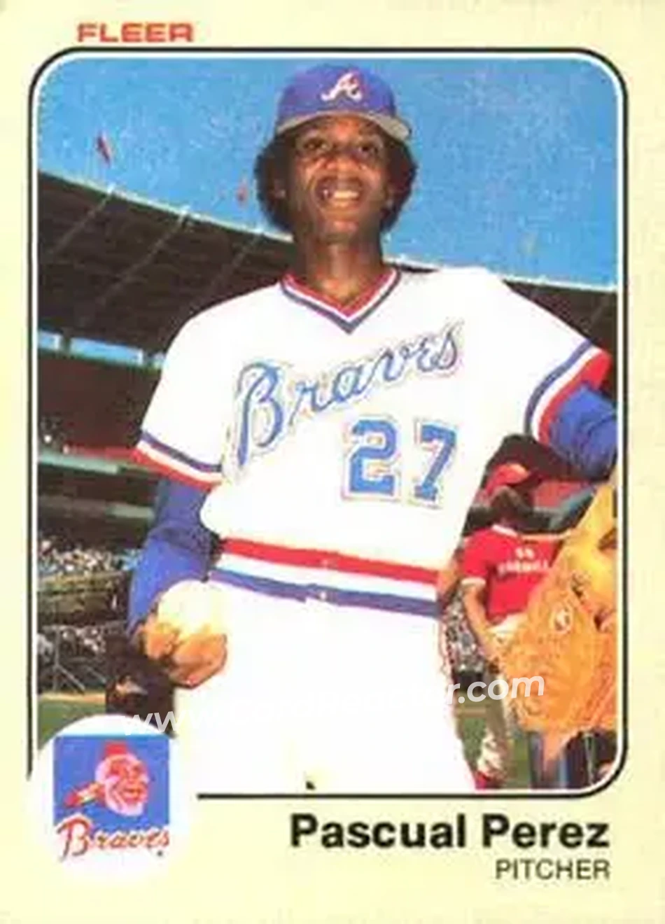 1983 Fleer #144 - Pascual Perez - Atlanta Braves - Front 1983 Fleer #144 - Pascual Perez - Atlanta Braves - Front