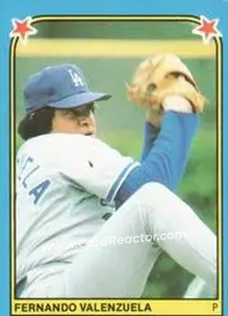 1983 Fleer Star Stickers #112 - Fernando Valenzuela - Los Angeles Dodgers - Front